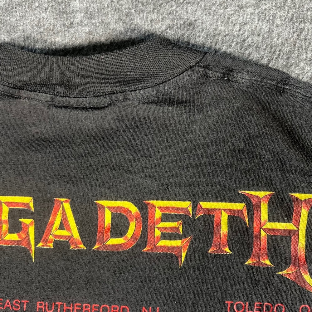 Vintage 1990 Megadeth Launch Rust in Peace Tour T-Shirt Brockum USA XL Black - Picture 5 of 8